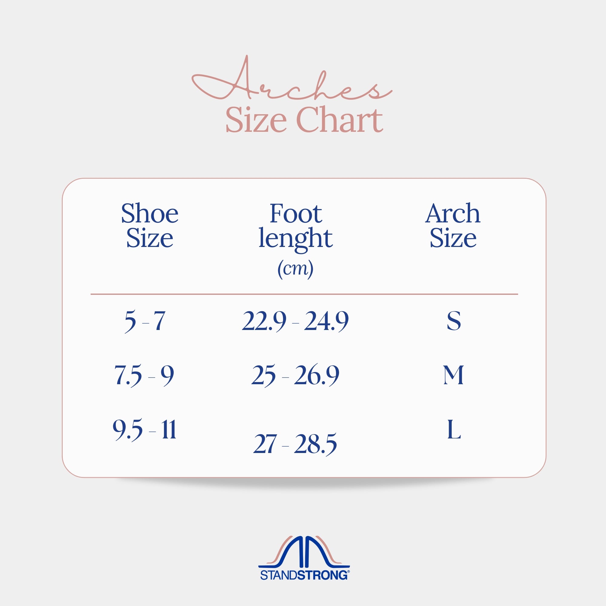 Elevate your daily comfort with Stand Strong arch support, designed to distribute pressure evenly across your feet